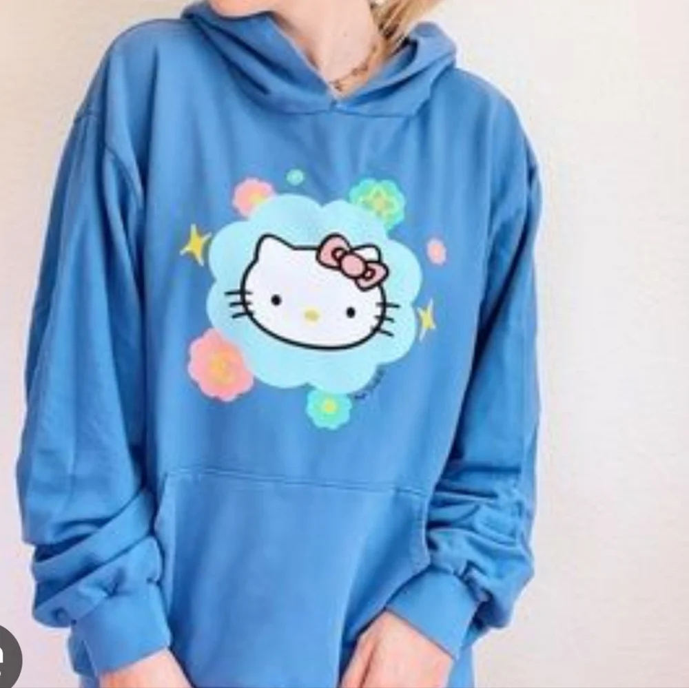 MEGA YACHT Hello Kitty blue kawaii hoodie hooded‎ sweatshirt L